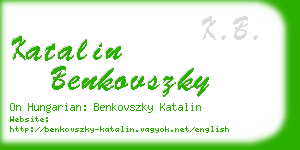 katalin benkovszky business card